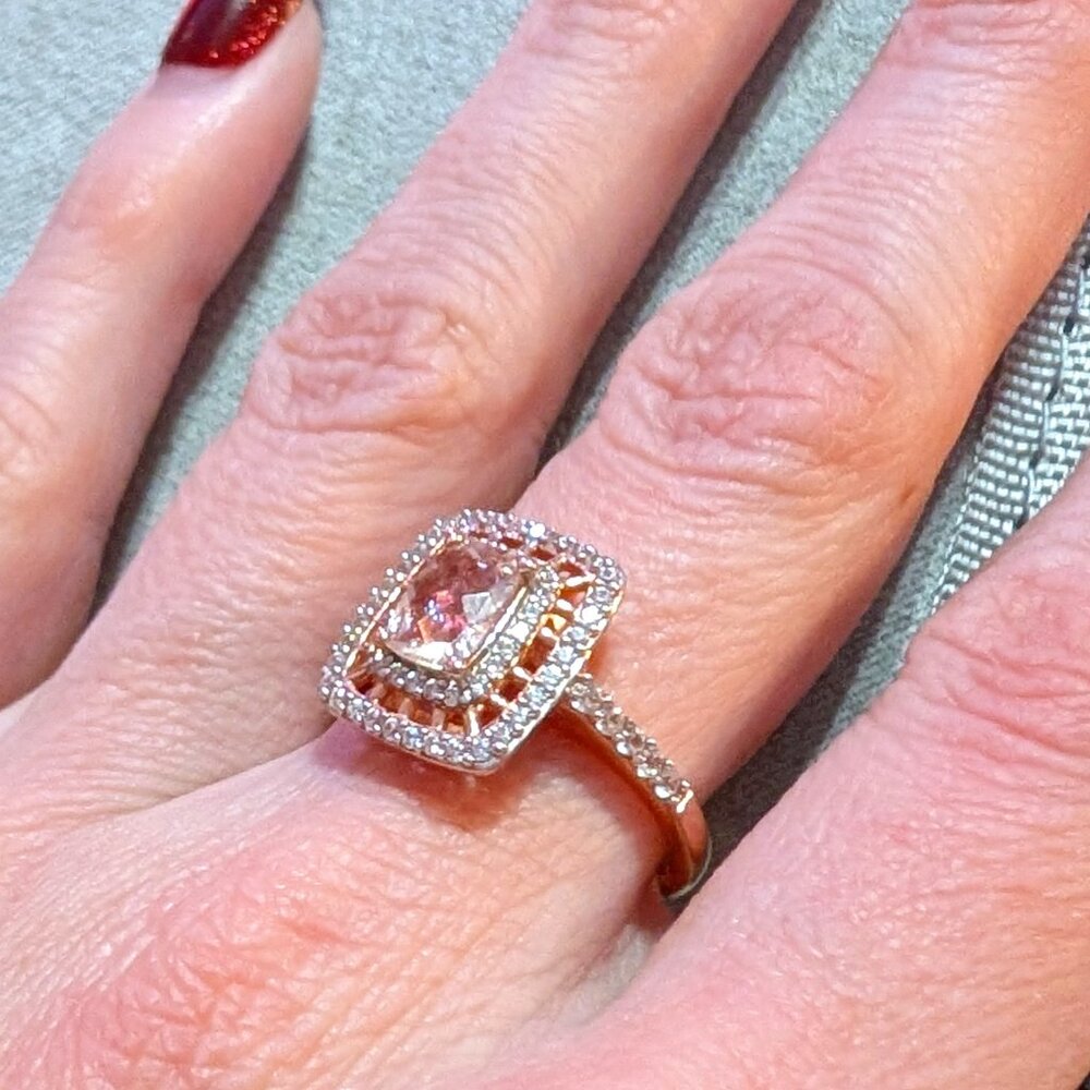 Morganite & Zircon Ring